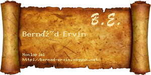 Bernád Ervin névjegykártya