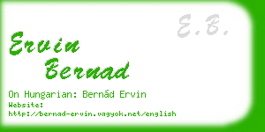 ervin bernad business card