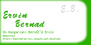ervin bernad business card